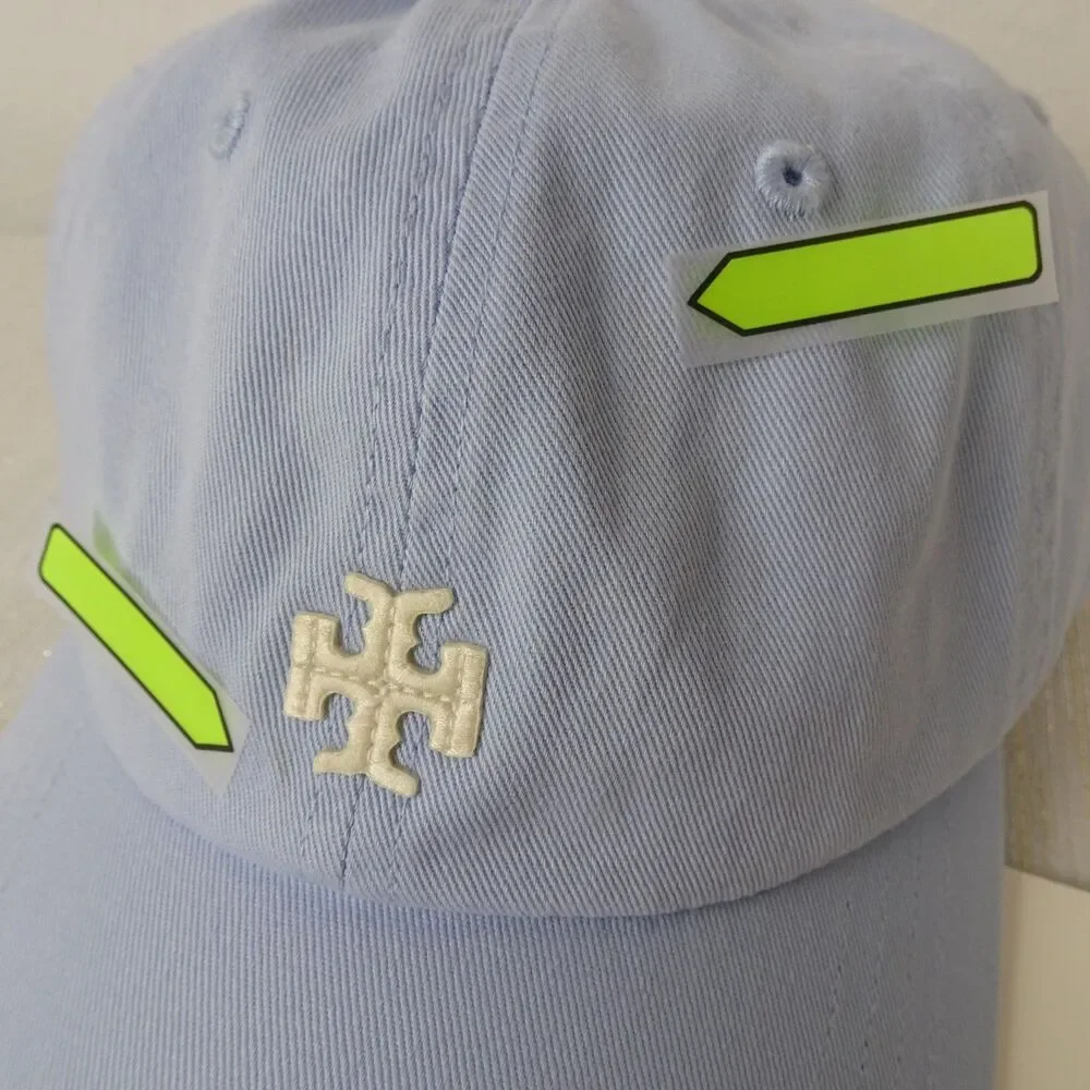 TORY BURCH Logo Baseball Cap Hat Blue Ice Floe Adjustable Cotton NWT $78 - Picture 7 of 13